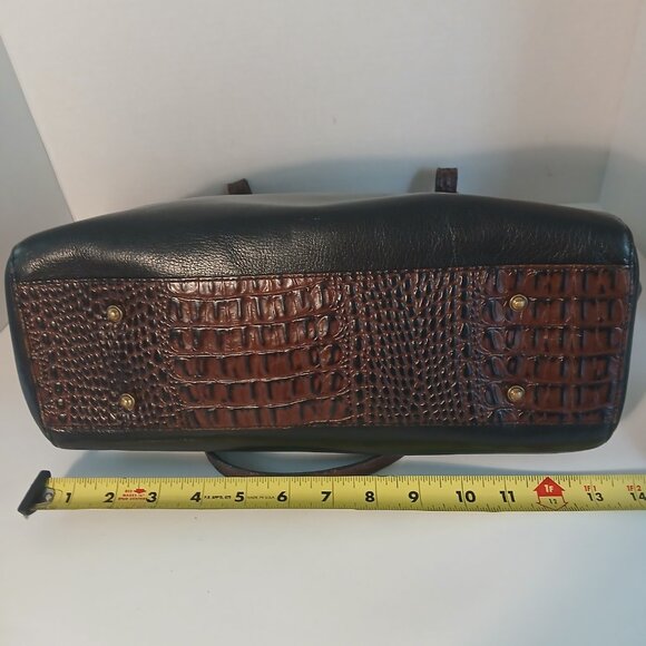 Brahmin Handbag, Black leather with brown trim - Picture 4 of 11